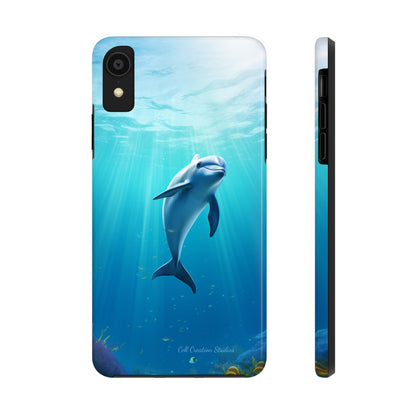 Introducing the "Dolphin Serenity" Cell Phone Case – Dive into Tranquility with a Graceful Dolphin -Tough Phone Cases