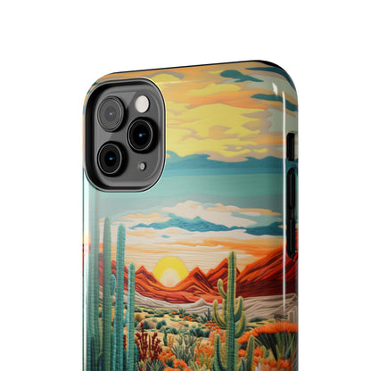 "Desert Bloom Embroidery" -Tough iPhone Cases