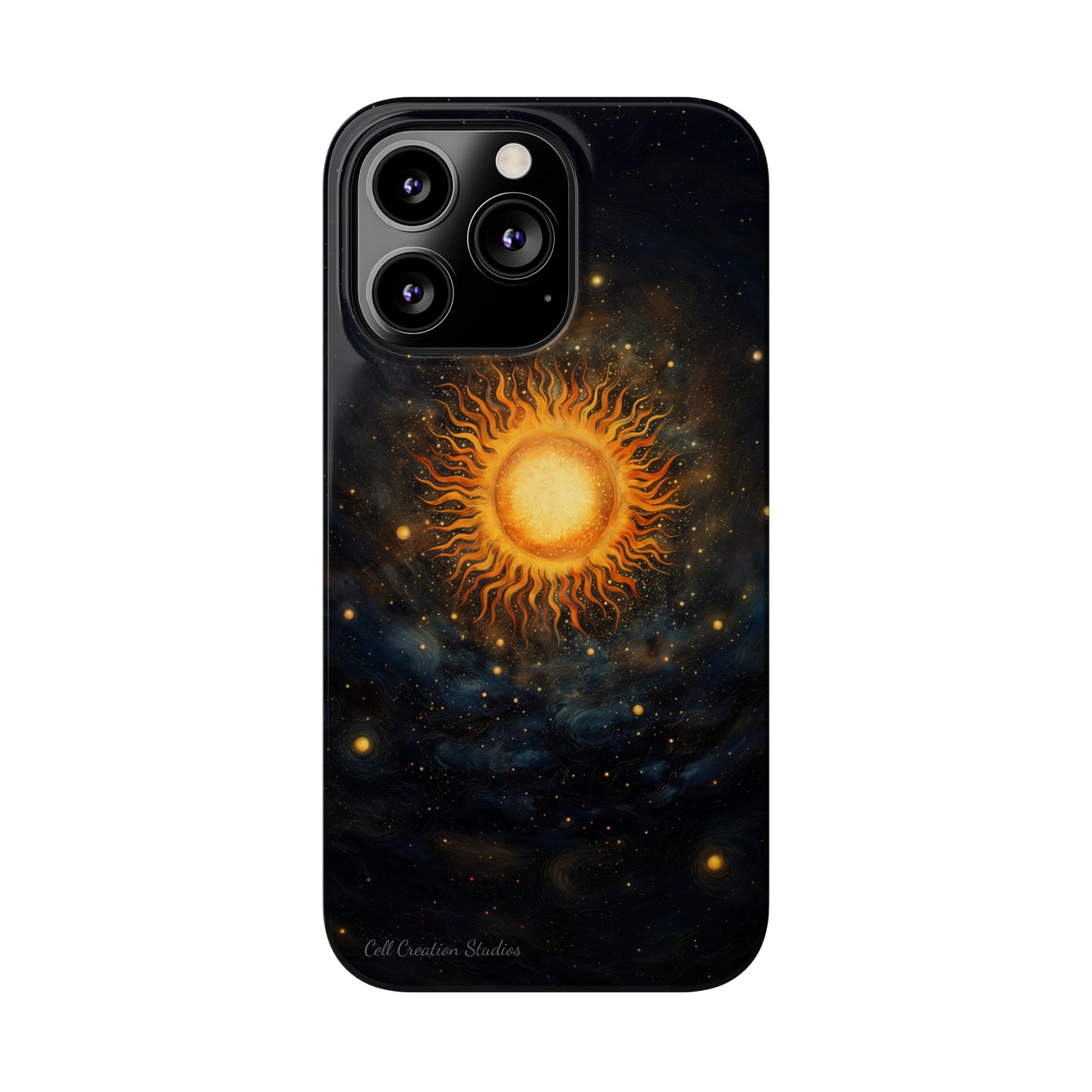 Introducing the "Celestial Sun and Stars" Cell Phone Case – Carry the Cosmos with You -Slim Phone Cases