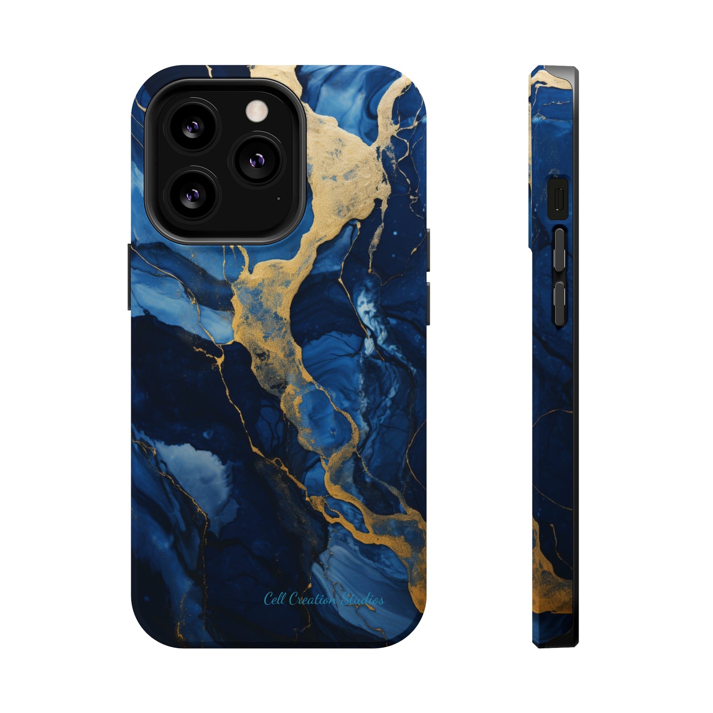 "Azure Elegance Marble" -MagSafe Tough iPhone Cases