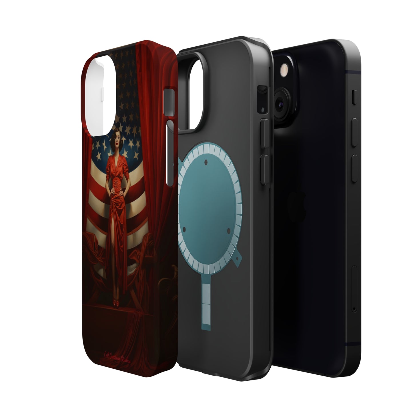 Introducing the "Vintage Glamour" Cell Phone Case – Step into 1920s Elegance with a Patriotic Twist! -MagSafe Tough Cases