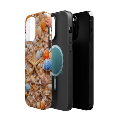 "Seaside Serenity Phone Case: Starfish and Seashells" -MagSafe Tough Cases