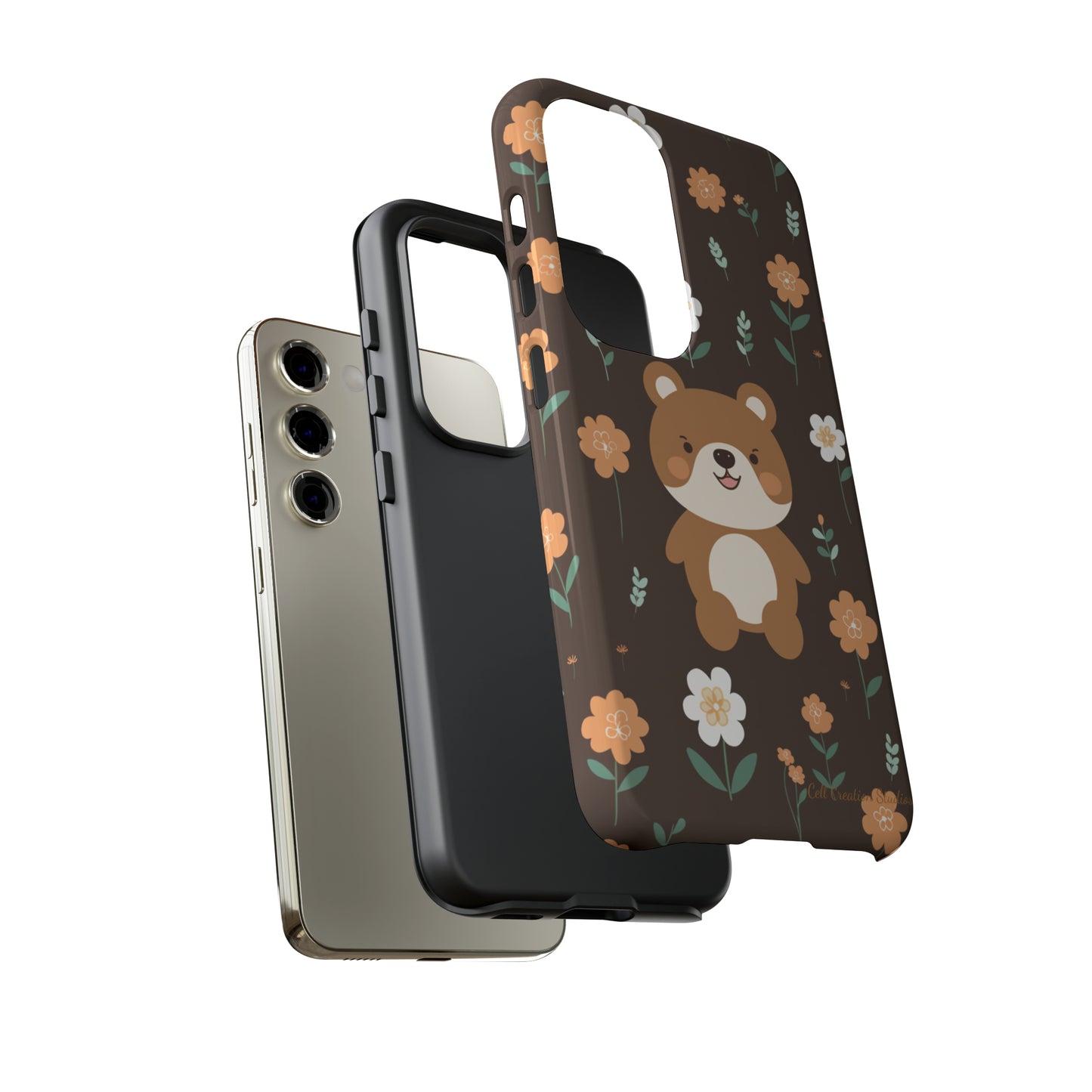 "Floral Bear Elegance" -Tough Phone Cases