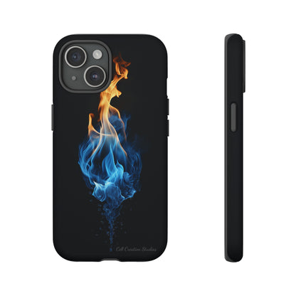 "Elegant Blue and Orange Flame" Phone Case: Ignite Your Style -Tough Cases