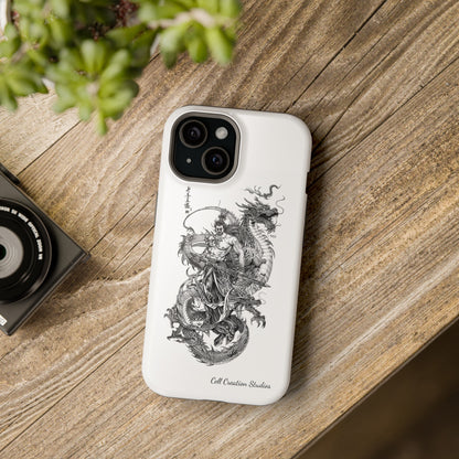 "Samurai and Dragon Sketch" -MagSafe Tough iPhone Cases