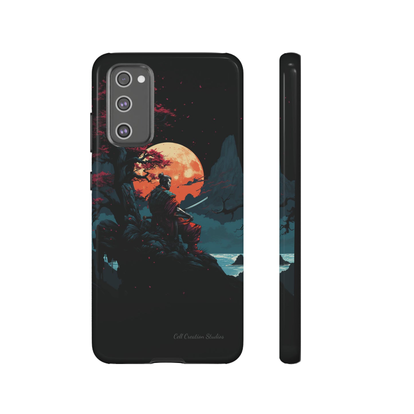 Introducing the "Moonlit Samurai Serenity" Cell Phone Case – Embrace Elegance and Strength -Tough Cases