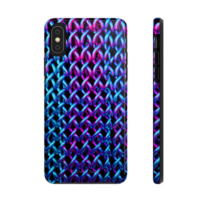 Introducing the "Neon Chainlink Glow" Cell Phone Case – Illuminate Your Style with Vibrant Chain Pattern Design -Tough Phone Cases