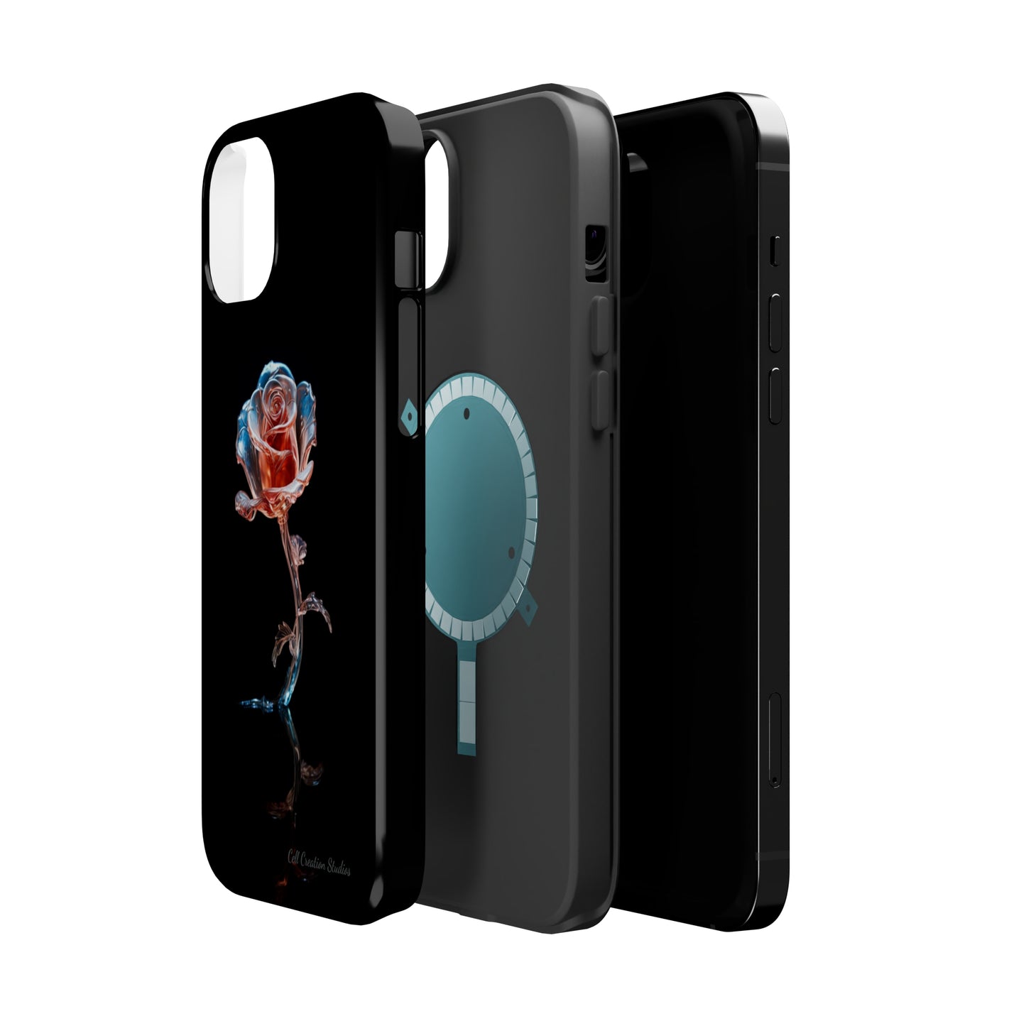 The "Glass Rose Elegance" Phone Case -MagSafe Tough Cases