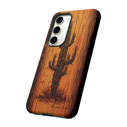 "Cactus Burnt Wood Phone Case" -Tough Cases