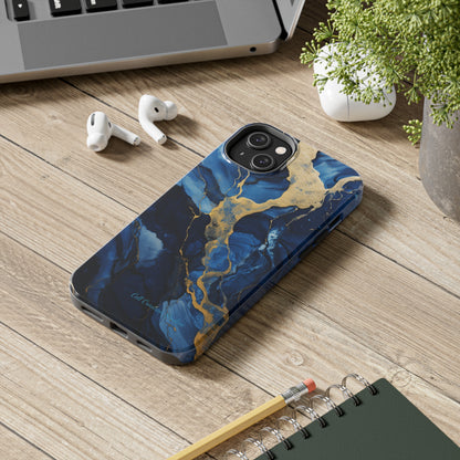 "Azure Elegance Marble" -Tough iPhone Cases