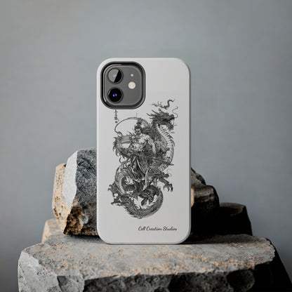 "Samurai and Dragon Sketch" -Tough iPhone Cases