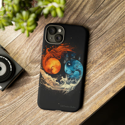 "Harmony in Contrast: Orange and Blue Yin and Yang" Phone Case -Tough Cases