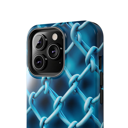 Introducing the "Elegant Chainlink" Cell Phone Case – Embrace Contemporary Style with Blue Chain Link Design -Tough Phone Cases