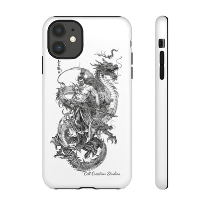 "Samurai and Dragon Sketch" -Tough iPhone Cases