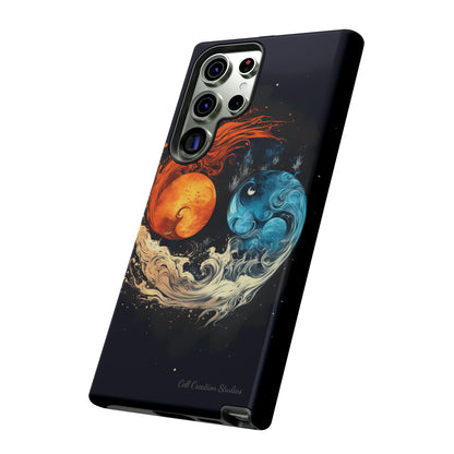 "Harmony in Contrast: Orange and Blue Yin and Yang" Phone Case -Tough Cases