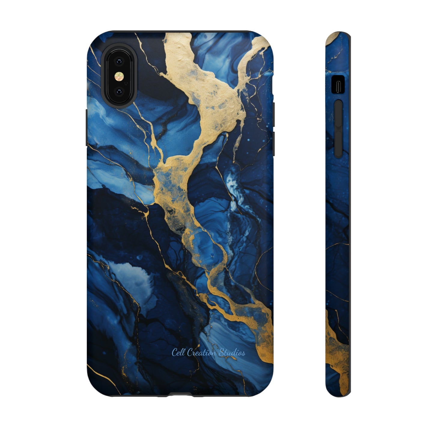 "Azure Elegance Marble" -Tough iPhone Cases