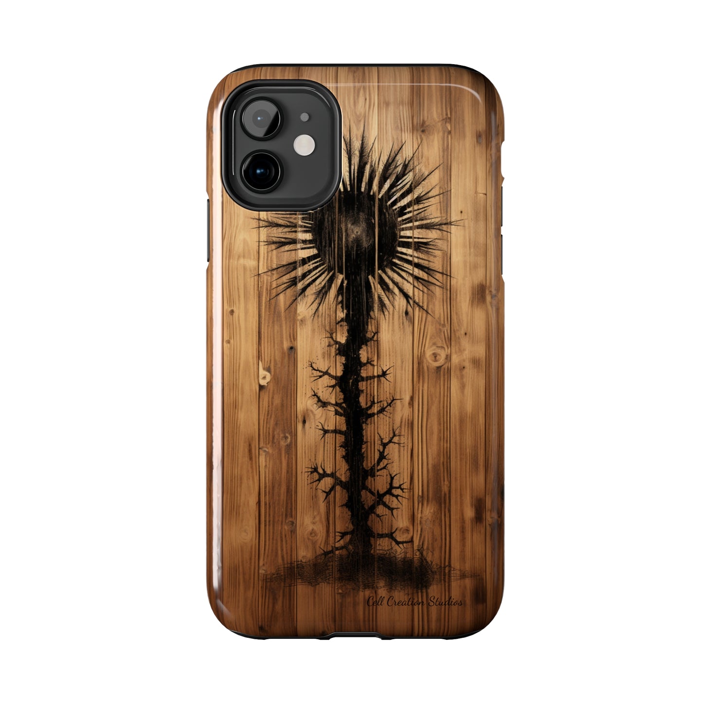 "Desert Plant on Wood Themed Phone Case: Embrace Nature's Beauty"-Tough Phone Cases