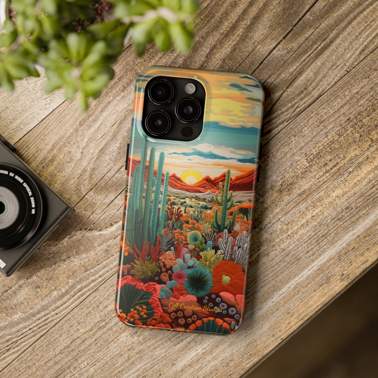 "Desert Bloom Embroidery" -Tough iPhone Cases