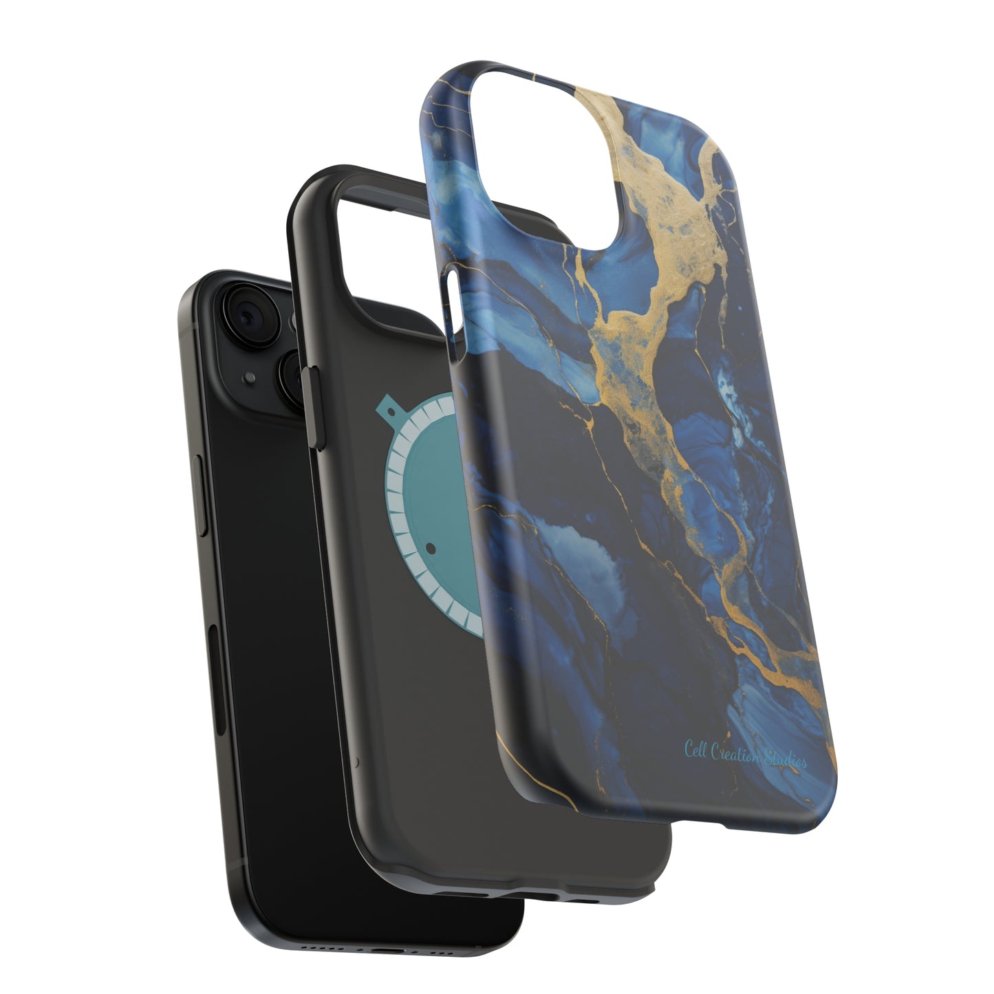 "Azure Elegance Marble" -MagSafe Tough iPhone Cases