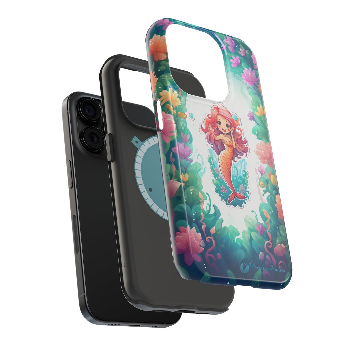 "Pink Seaflower Mermaid" -MagSafe Tough iPhone Cases