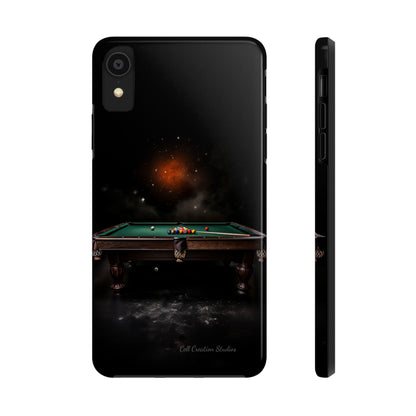 "Rack 'Em Up in Style: Pool Table-Themed Phone Case with Space Background" -Tough Phone Cases