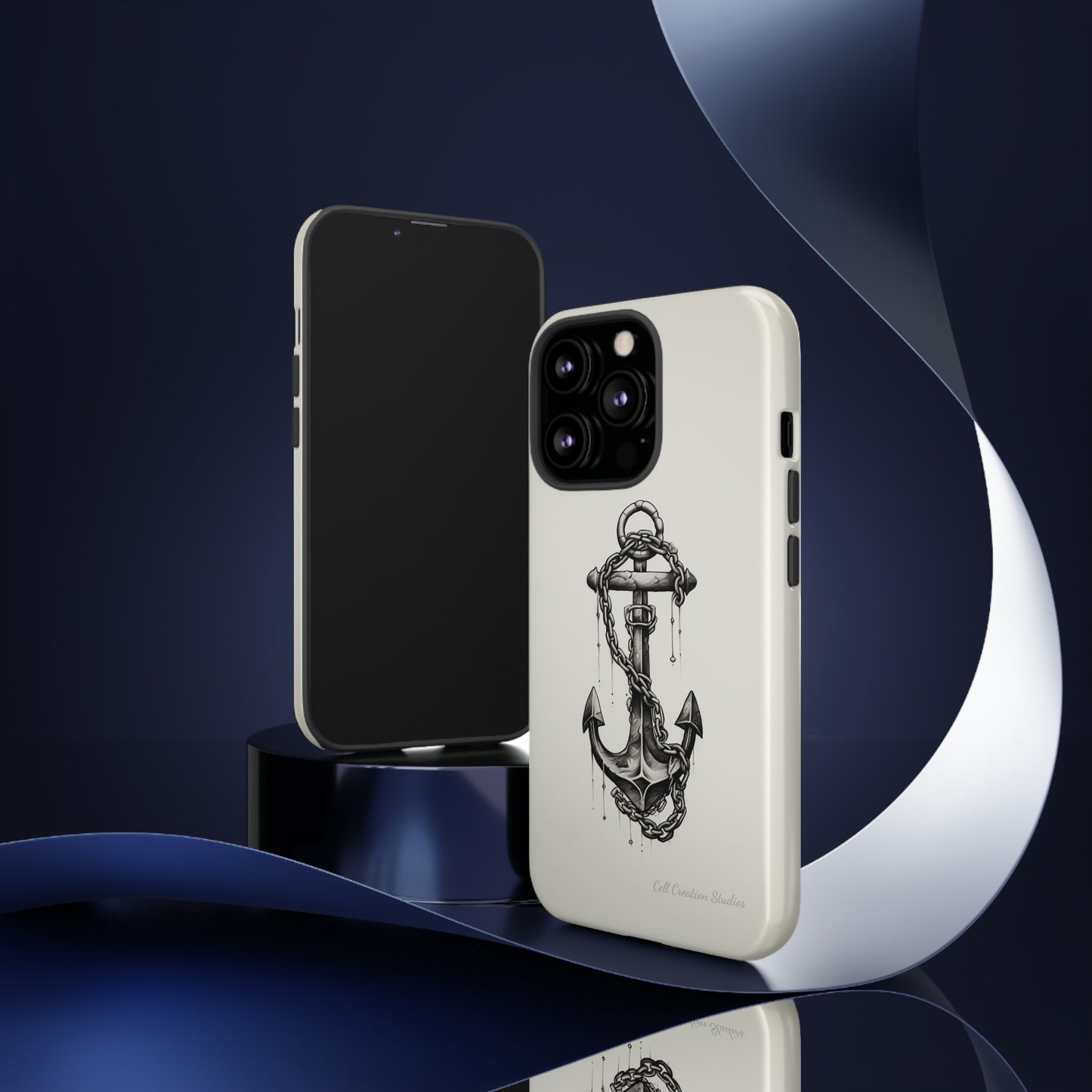 "Nautical Elegance Anchor" -Tough iPhone Cases