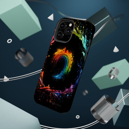 "Vibrant Swirls Painted on Black" Cell Phone Case -MagSafe Tough Cases