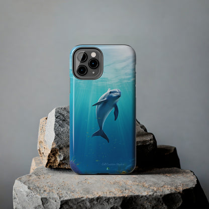 Introducing the "Dolphin Serenity" Cell Phone Case – Dive into Tranquility with a Graceful Dolphin -Tough Phone Cases