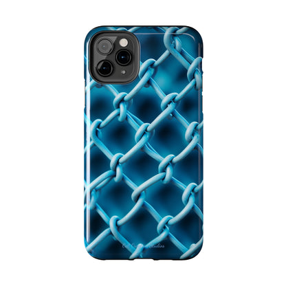 Introducing the "Elegant Chainlink" Cell Phone Case – Embrace Contemporary Style with Blue Chain Link Design -Tough Phone Cases