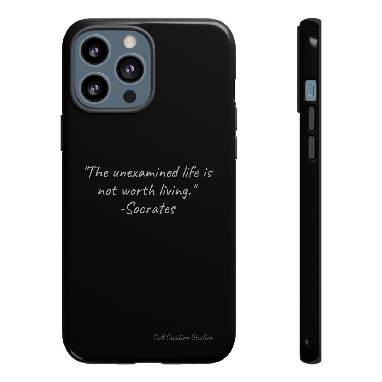 "Life's Examination" Socrates Quote Phone Case -Tough Cases