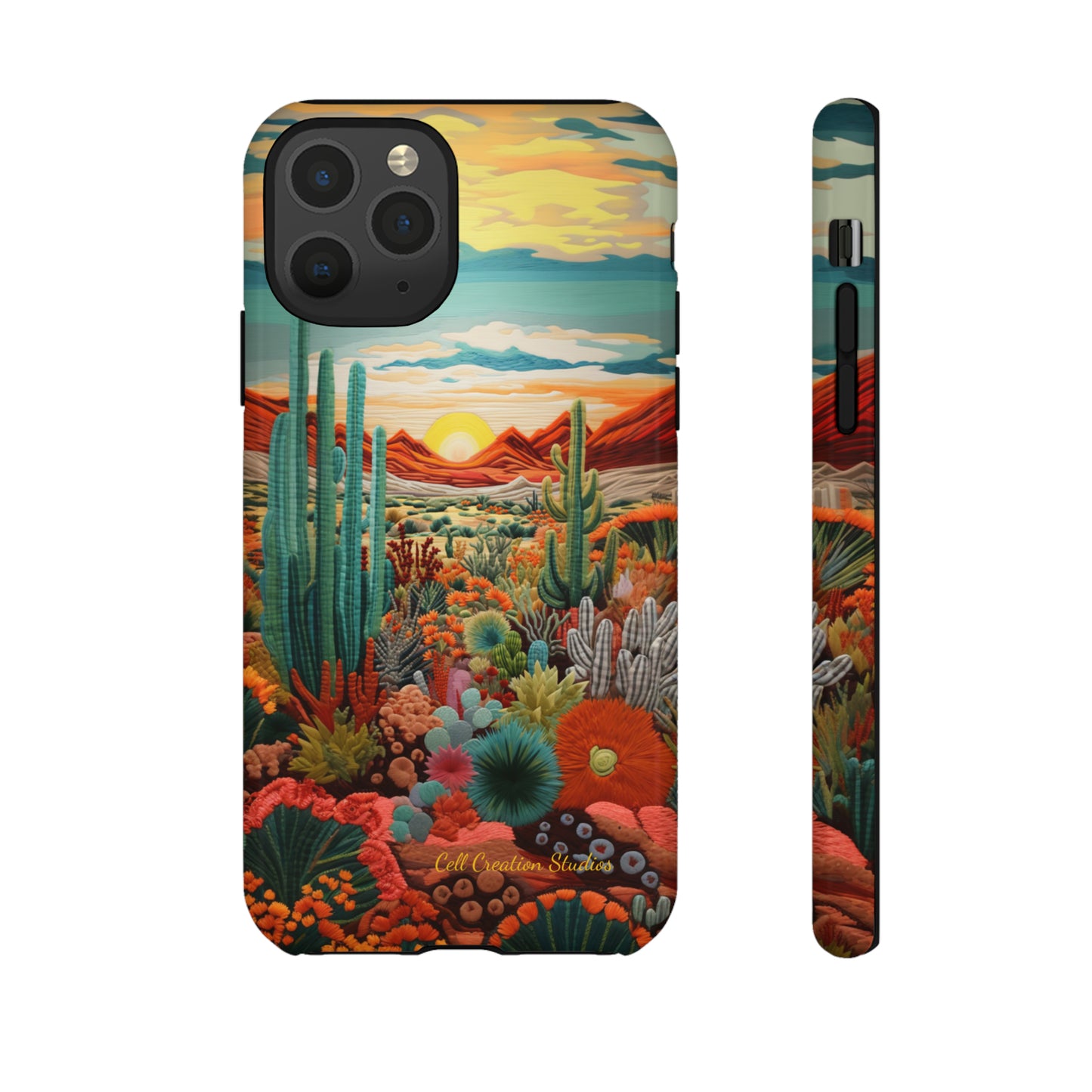 "Desert Bloom Embroidery" -Tough iPhone Cases