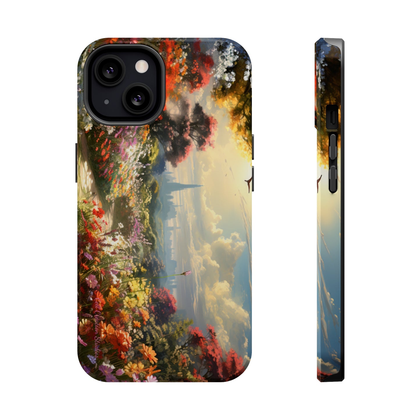 Introducing the "Floral Haven" Cell Phone Case – Where Nature and Urban Marvels Converge! -MagSafe Tough Cases