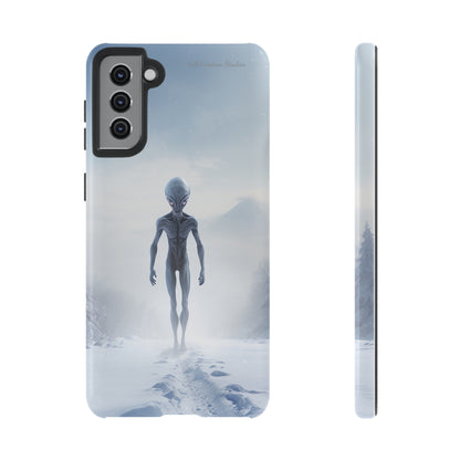 Introducing the "Frosty Extraterrestrial" Cell Phone Case – Embrace Alien Intrigue Amidst the Snowscape -Tough Cases