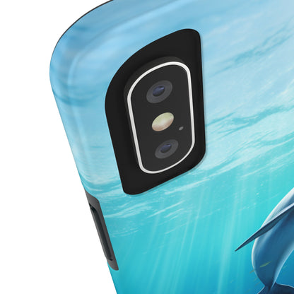 Introducing the "Dolphin Serenity" Cell Phone Case – Dive into Tranquility with a Graceful Dolphin -Tough Phone Cases