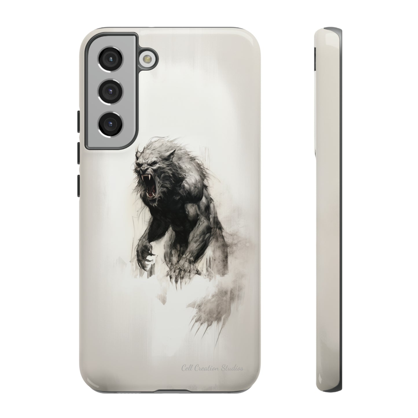 "Moonlit Shadow" Werewolf Sketch Cell Phone Case -Tough Cases