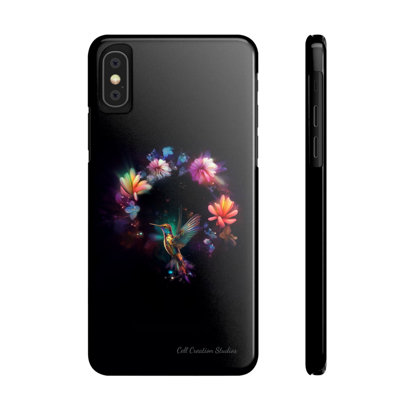 Introducing the "Floral Harmony Hummingbird" Cell Phone Case – Where Elegance Meets Nature -Slim Phone Cases