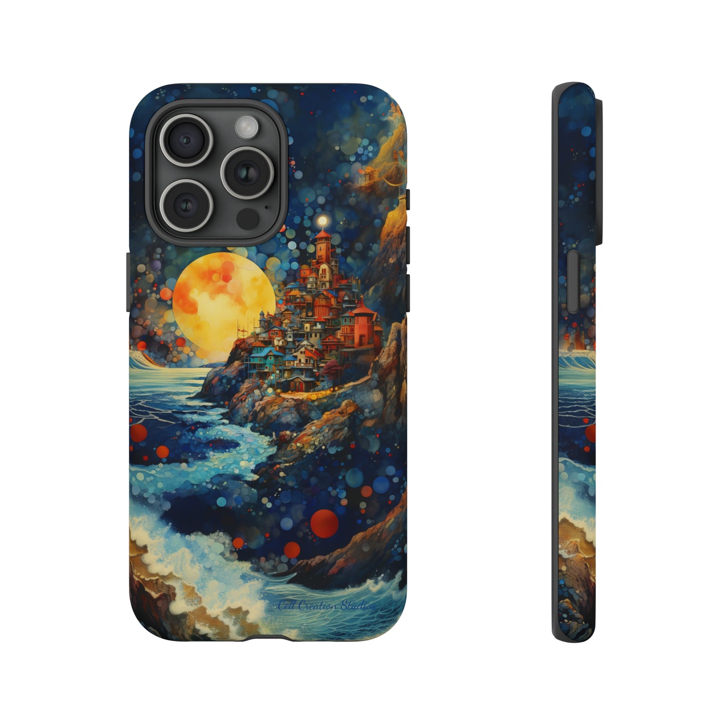 "Moonlit Coastal Vista" -Tough iPhone Cases