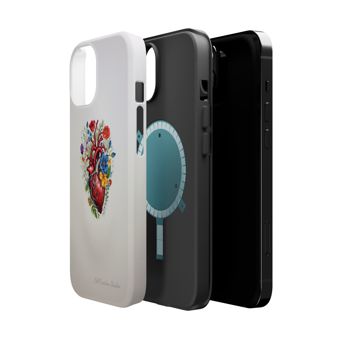 "Floral Heart Harmony" -MagSafe Tough iPhone Cases