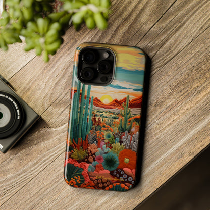 "Desert Bloom Embroidery" -MagSafe Tough iPhone Cases