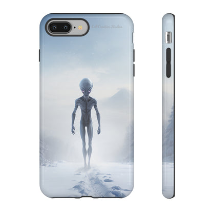 Introducing the "Frosty Extraterrestrial" Cell Phone Case – Embrace Alien Intrigue Amidst the Snowscape -Tough Cases