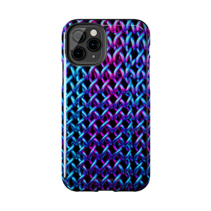 Introducing the "Neon Chainlink Glow" Cell Phone Case – Illuminate Your Style with Vibrant Chain Pattern Design -Tough Phone Cases