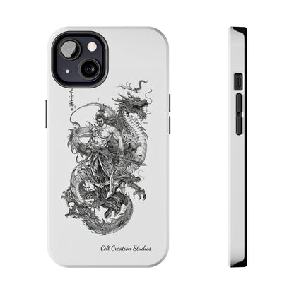 "Samurai and Dragon Sketch" -Tough iPhone Cases