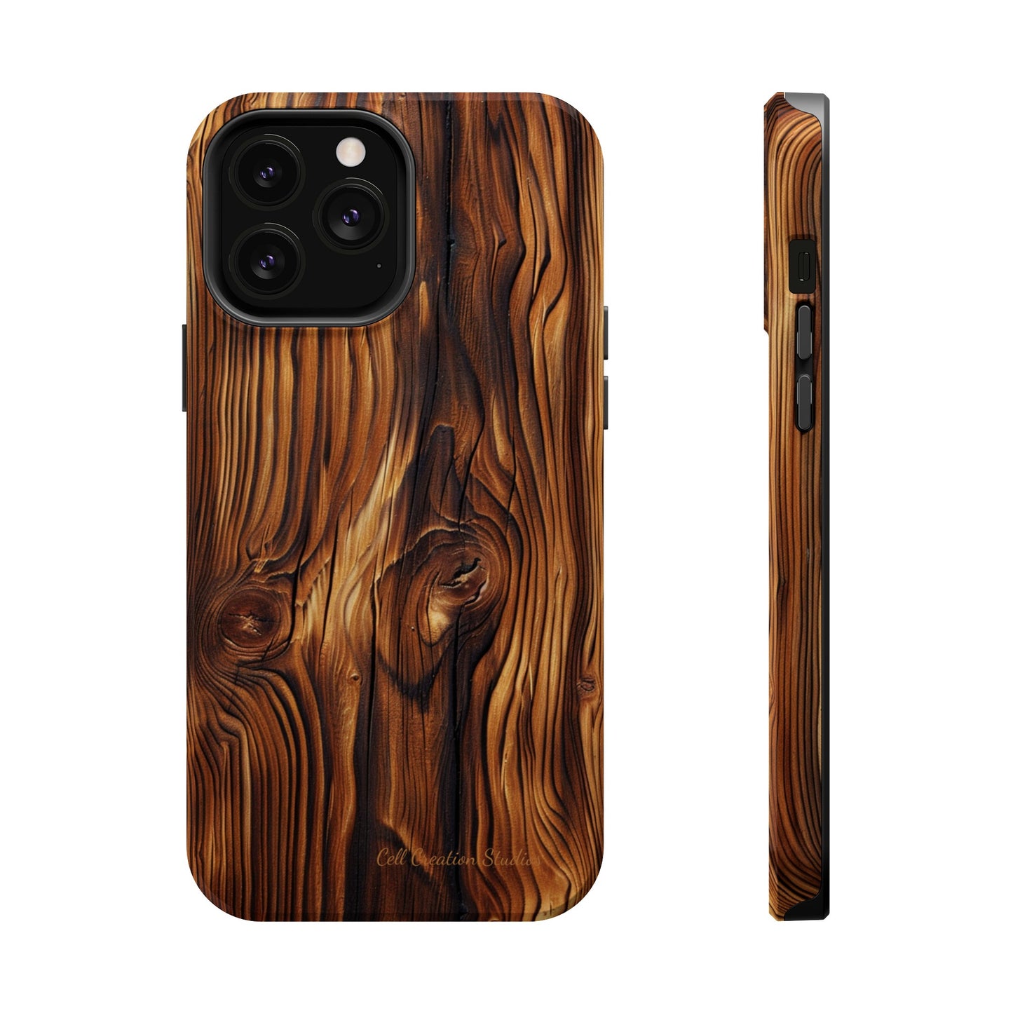 "Wood Grain Elegance" -MagSafe Tough iPhone Cases