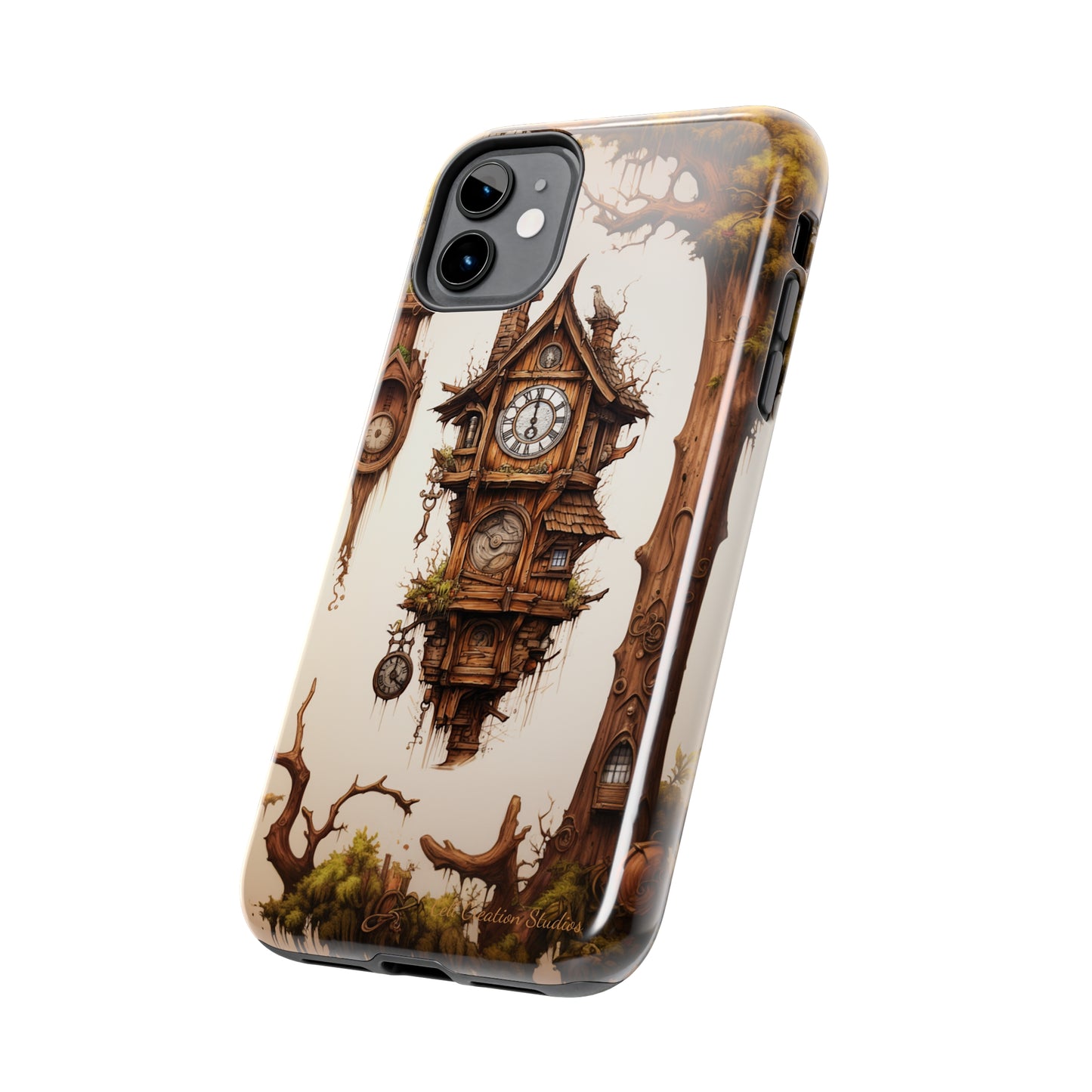 Introducing the "Mystical Wooden Clock" Cell Phone Case – Embrace Enchantment and Timeless Beauty -Tough Phone Cases