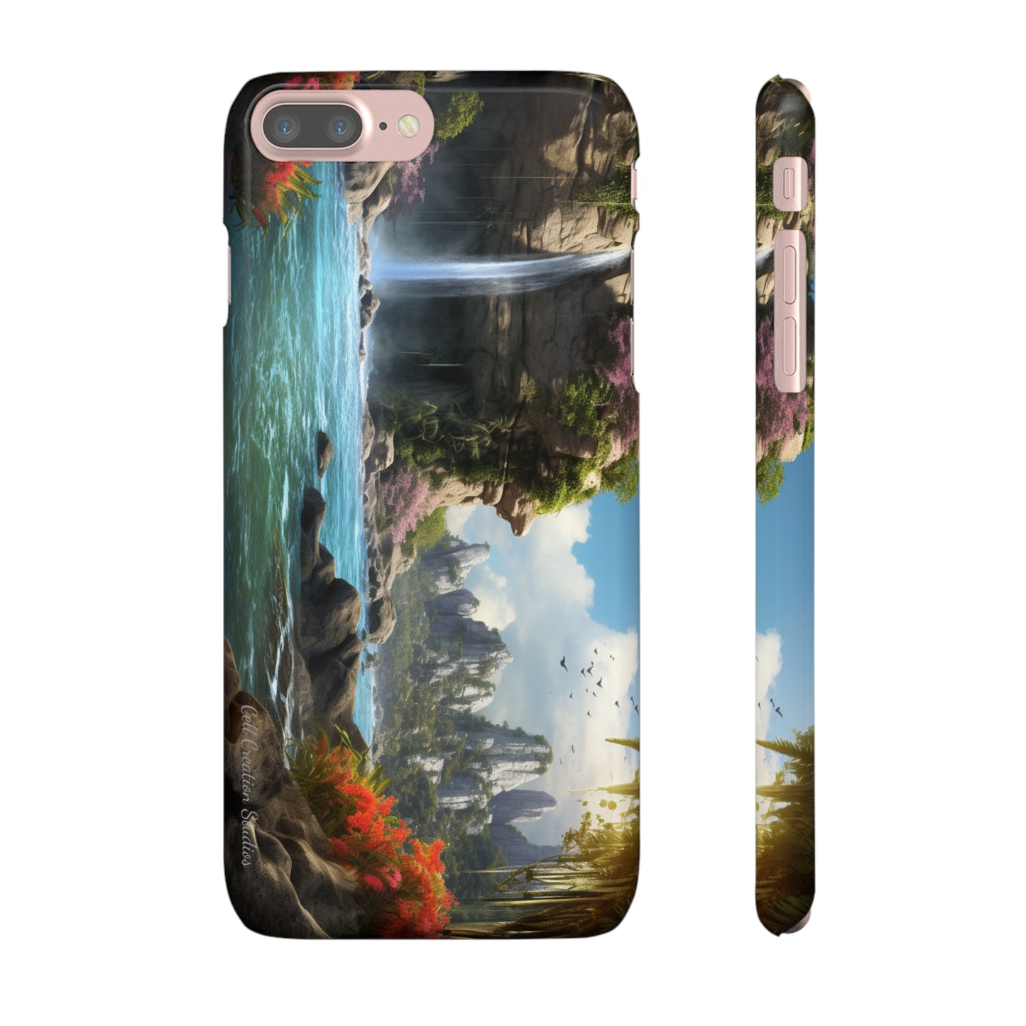 Introducing the "Nature's Cascade" Cell Phone Case – Capture Majestic Beauty with Rock Cliffs and Waterfall! -Snap Cases