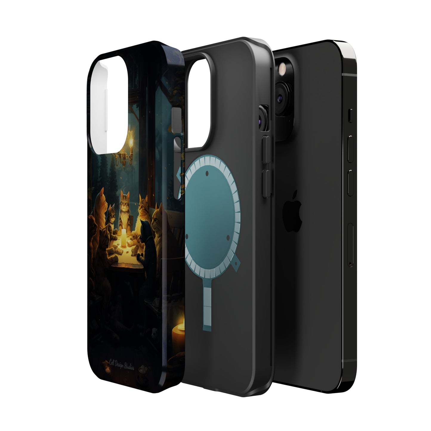 Introducing the "Paws & Whiskers Soirée" Cell Phone Case – A Feast of Friendship Under the Stars! -MagSafe Tough Cases