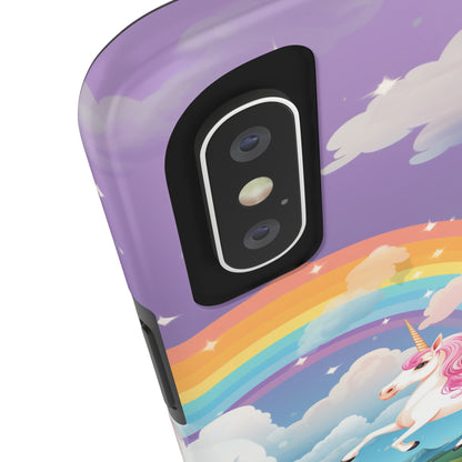 Introducing the "Floral Enchantment" Cell Phone Case – Embrace Your Imagination with a Unicorn in a Field of Flowers -Tough Phone Cases