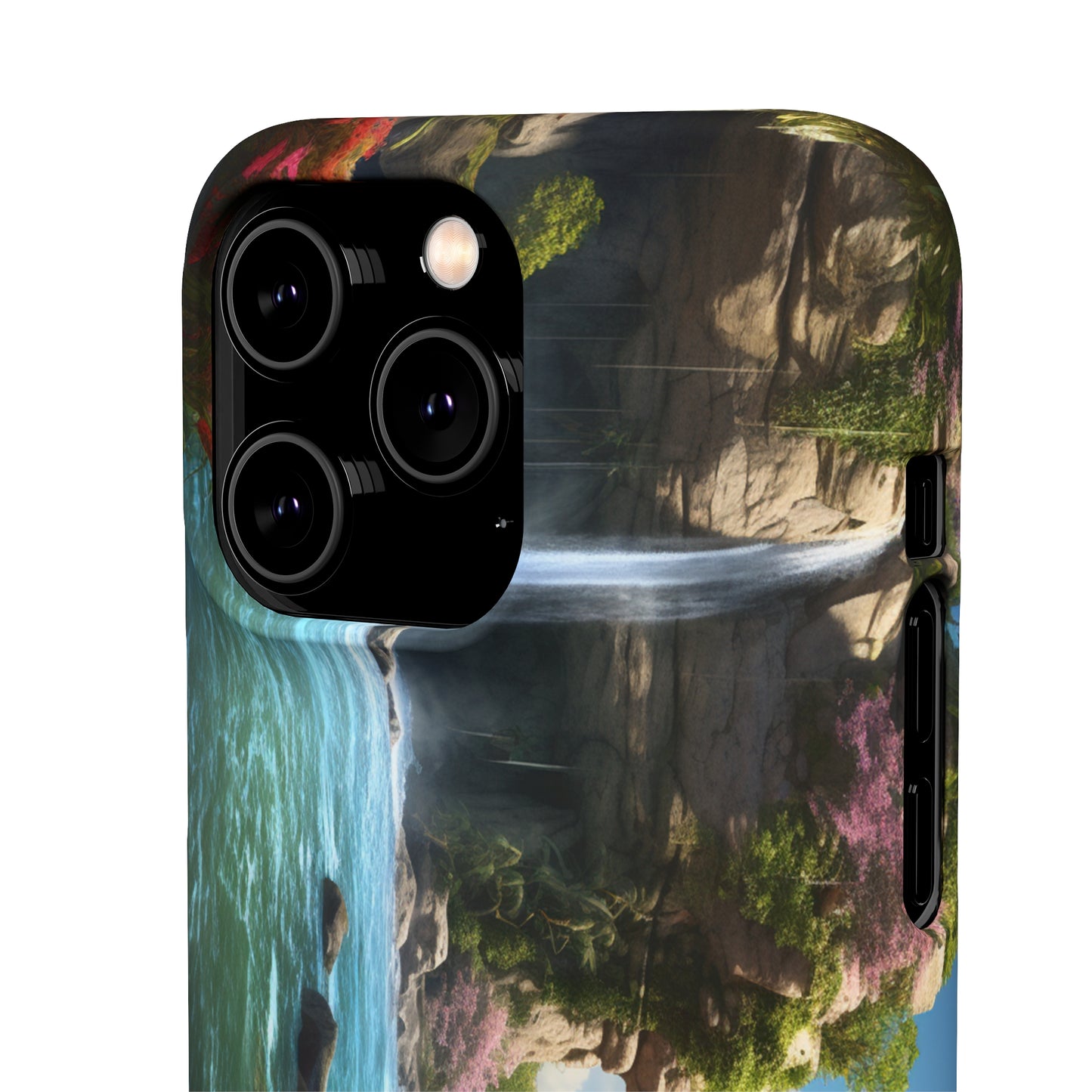 Introducing the "Nature's Cascade" Cell Phone Case – Capture Majestic Beauty with Rock Cliffs and Waterfall! -Snap Cases