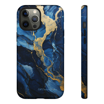 "Azure Elegance Marble" -Tough iPhone Cases