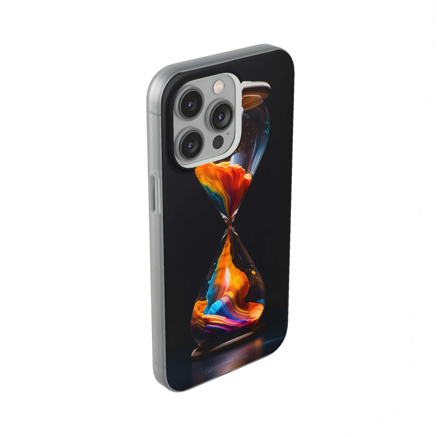 Introducing the "Vibrant Sands of Time" Cell Phone Case – Embrace the Beauty of Colorful Hourglass Design -Flexi Cases